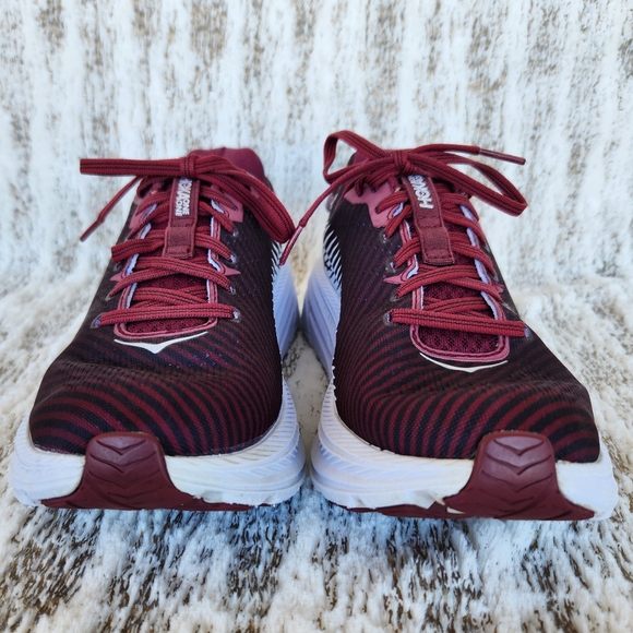 Hoka One One "Rincon 2" Athletic Running Shoe Maroon White | Women's Size 8.5 - Picture 3 of 13